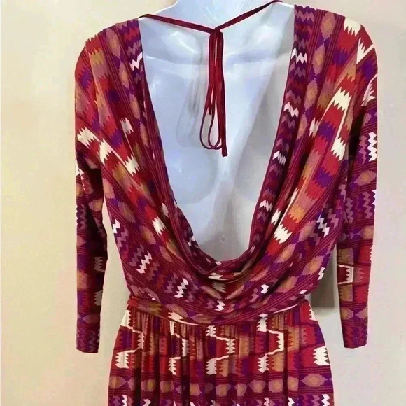 Rachel Pally Maxi Dress Small Boho Southwest Print Jersey Long Sleeve Festival - Picture 4 of 12